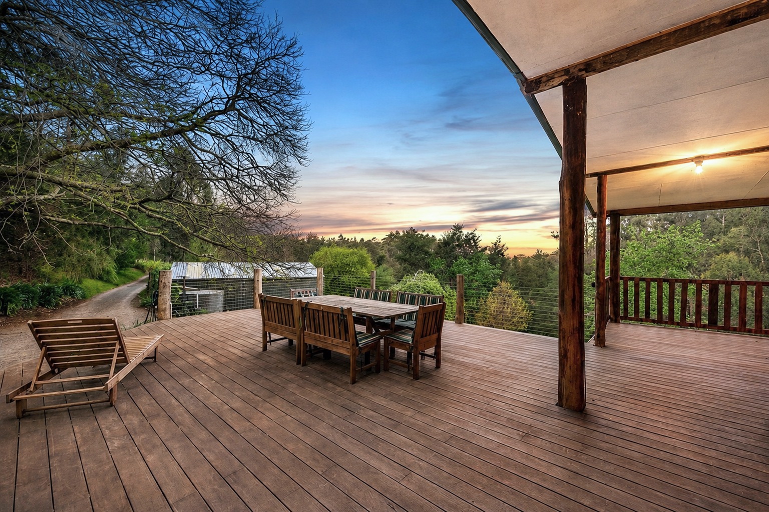 Large exterior timber deck