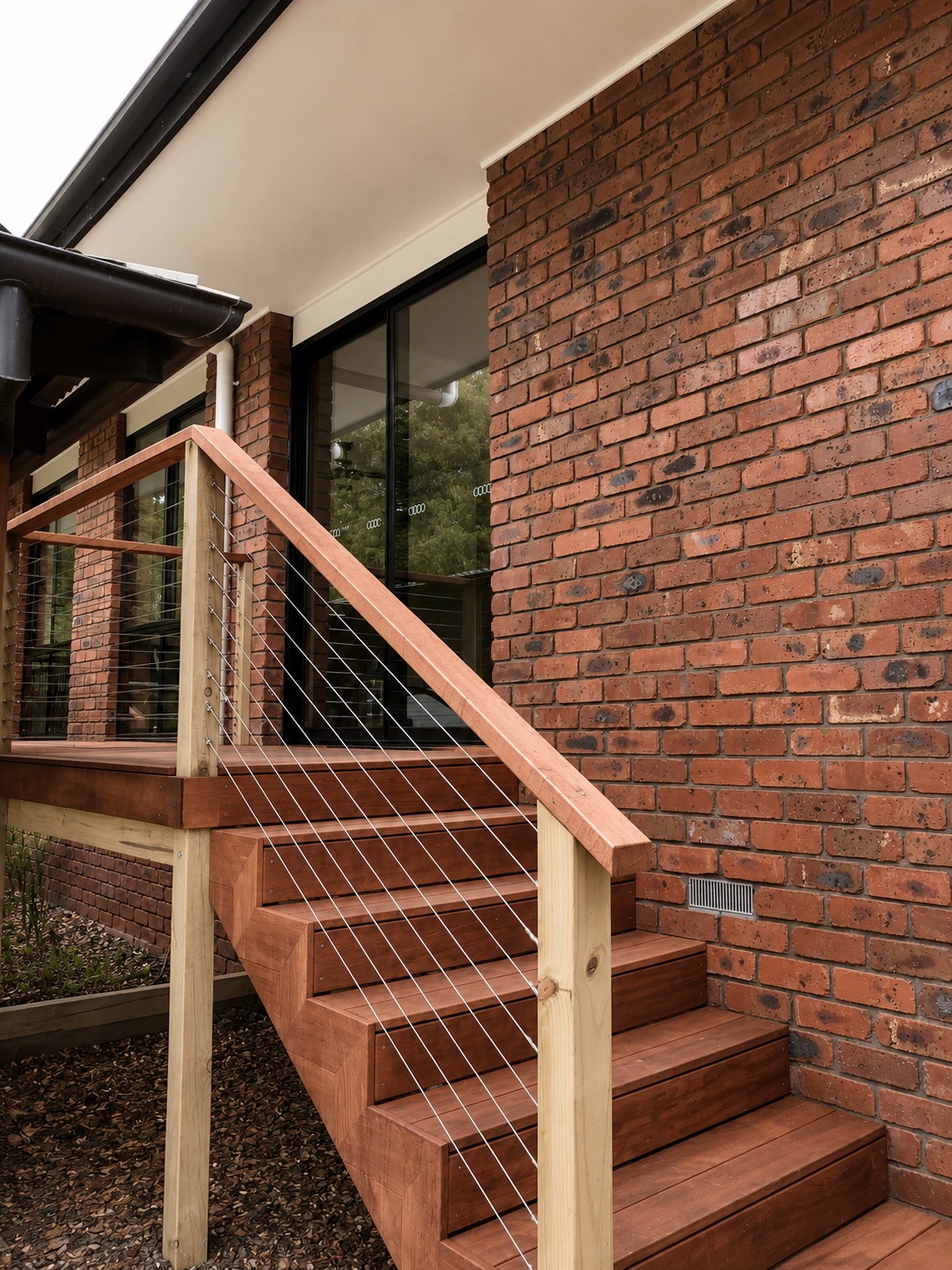 Exterior timber stairs