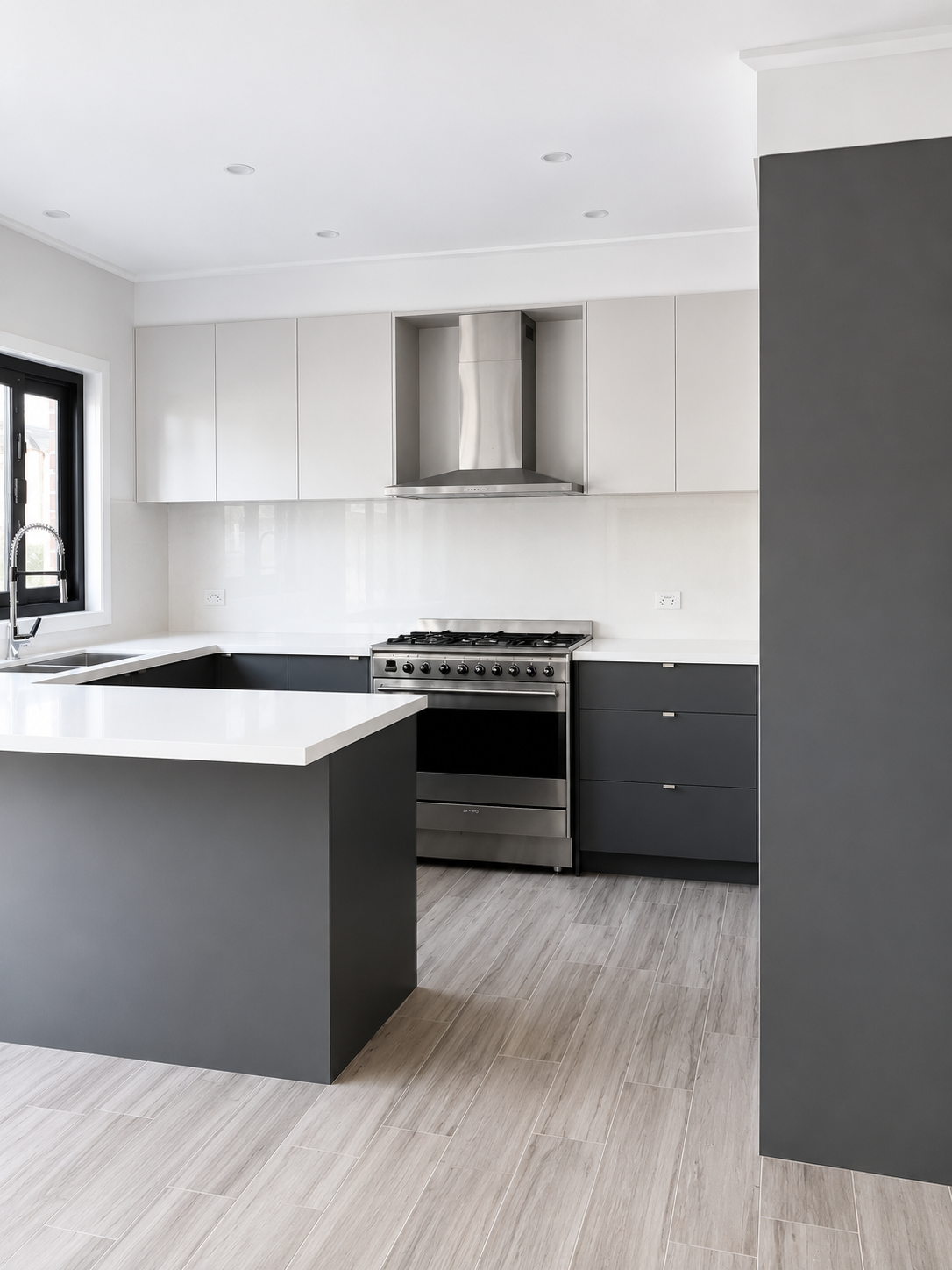 Contemporary monochrome kitchen